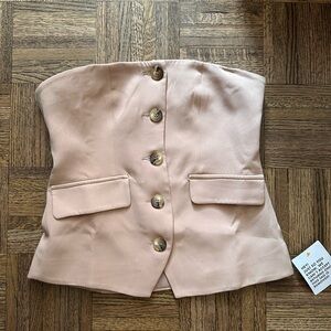 ASOS Strapless Bandeau Longline Top Beige